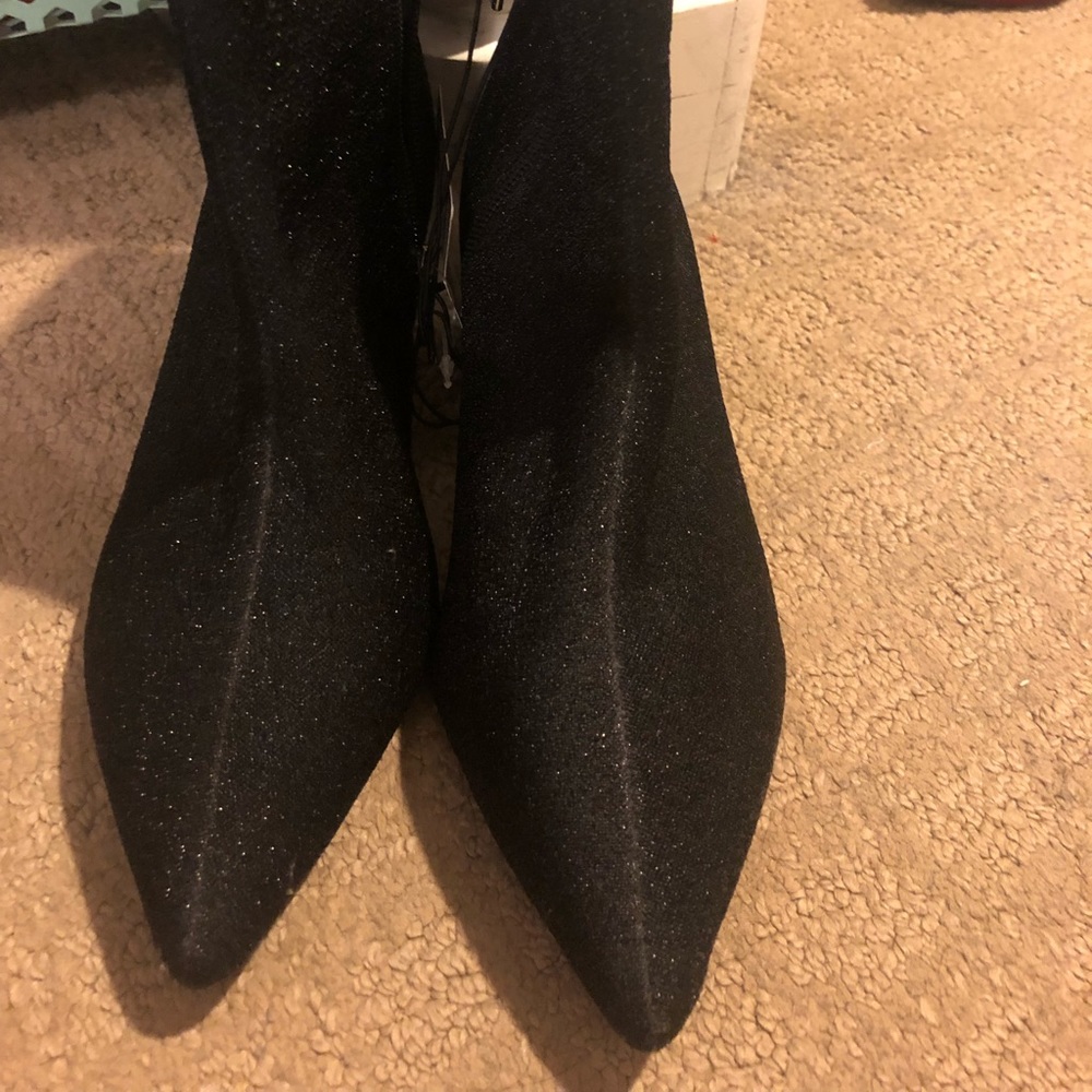 Sparkly black booties